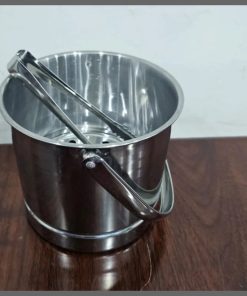 Metallic Ice cube bucket with a liquid separator plus tong
