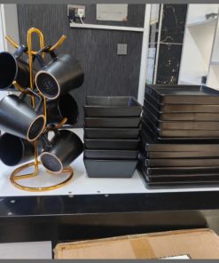 24pcs European style black dinner set