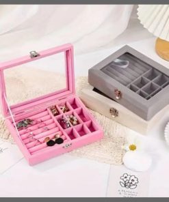 Fashion portable velvet jewellery organizer jewelry box