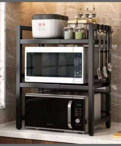 Double layer Heavy-duty Adjustable Microwave Stand 