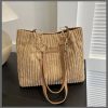 Suede detailed ladies shoulder tote bag