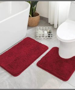2pcs Ultra-Soft Plush Bath Mat Set