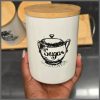 3pcs Ceramic Canisters Set with Bamboo Stand