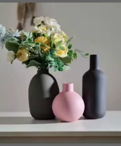 3 simple, elegant design , muted color vases