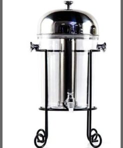 8L Black metal frame juice dispenser with stainless steel ice cube tube