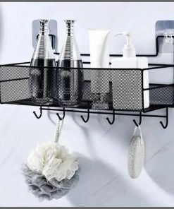 Mesh Bathroom rack/ Organizer with self adhesive stickers & hook