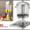 Silver 8L Drain Stand juice dispenser with stainless steel ice cube tube