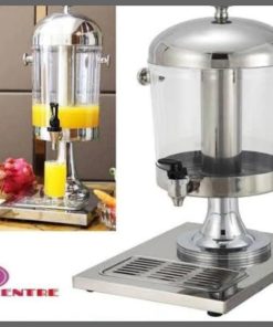 Silver 8L Drain Stand juice dispenser with stainless steel ice cube tube