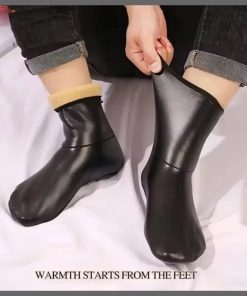 Winter warm leather thermal soft anti-slip indoor unisex socks