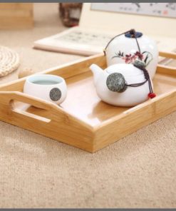 1 PC eco friendly bamboo rectangular serving tray