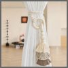 2Pcs Tassel Curtain Tie Backs Wooden Bead Curtain Tiebacks
