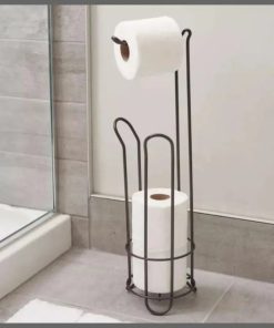 Stainless steel free standing tissue holder