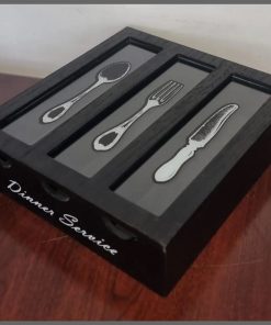 Dinner service 3 compartment cutlery box organizer