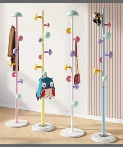 Heavy deluxe 8 screw stud coloured hooks coat hanger