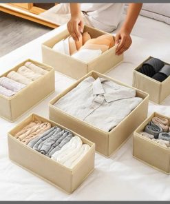 6pcs/1set Underwear Storage Box Foldable