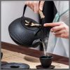 Original heavy duty cast iron tea pot with infuser, cast iron coaster and spoon