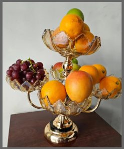 Heavy glass 5 arm fruit bowl elegant presentation set