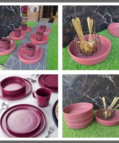 6Pcs Maroon Matte Pasta plate 8"