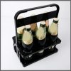 Portable foldable 6 bottle organizer carrier rack