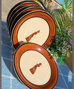 6Pcs Brown Ceramic plate