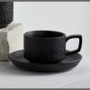 European Textured Matte Ceramic Cappuccino Coffee Cup set