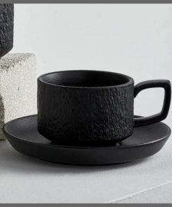 European Textured Matte Ceramic Cappuccino Coffee Cup set