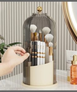 360 Degree Rotating Makeup Brush Holder with lid