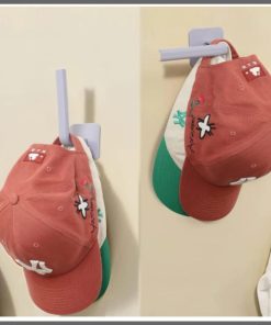 2Pcs Hat Rack for Baseball Caps, Adhesive Hat Hooks for Wall