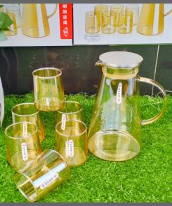 7Pcs Gold  Water / Juice  Jug Set