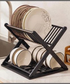 X Shape Foldable Dish Drainer Rack