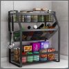 3 Tier multifuctional metallic kitchen spice rack