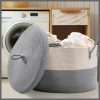 Extra large cotton rope basket with lid