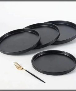 6Pcs set Black  Ceramic plates