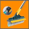 2 in 1 Floor Brush Scrubber with Long Handle brush