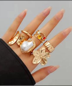 6Pcs Chunky/Statement set rings