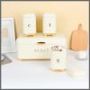 Bread Bin with Three Canister Set with touch of gold