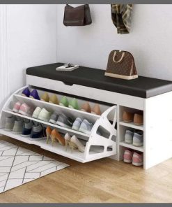 Modern Bucket flip shoe cabinet with seat changing stool bench