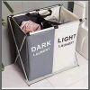 2 Grid compartment foldable laundry basket
