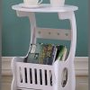 Multi-Purpose White Round Magazine Table
