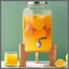 6L Ribbed Juice Dispenser with Bamboo Stand