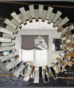 Sunburst round luxury wall decor mirror
