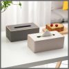 Light luxury Nordic creative leather gold  tissue box