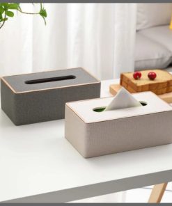Light luxury Nordic creative leather gold  tissue box
