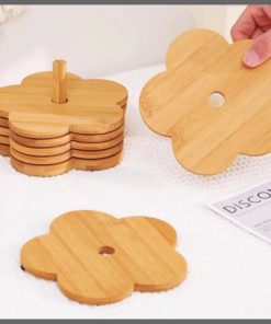 6Pcs Set bamboo coasters