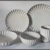 30Pcs European Scallapoed Ceramic Porcelain Dinnerware