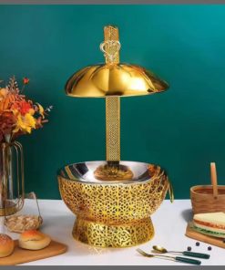 8L Luxurious gold round chaffing dish