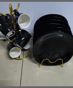 12 pcs dinner set black combo