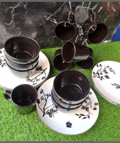 18pc Glossy black &white combo  set