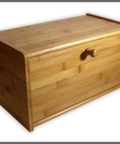 Wooden bread bin bamboo//spices storage bin