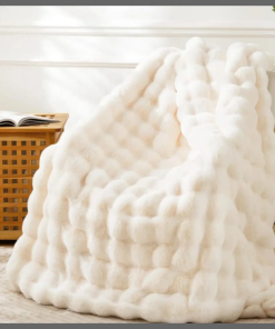 Soft Bubble Winter Throw Blanket Plain